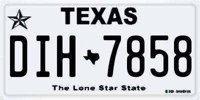 TX license plate DIH7858