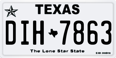 TX license plate DIH7863