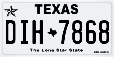 TX license plate DIH7868