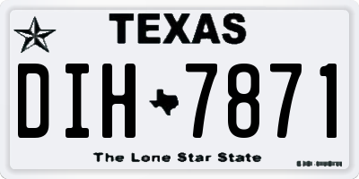 TX license plate DIH7871