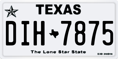 TX license plate DIH7875