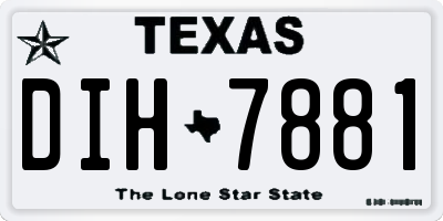 TX license plate DIH7881
