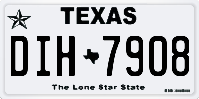 TX license plate DIH7908