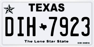 TX license plate DIH7923