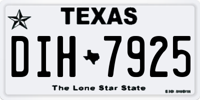 TX license plate DIH7925