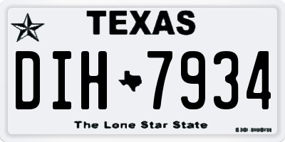 TX license plate DIH7934