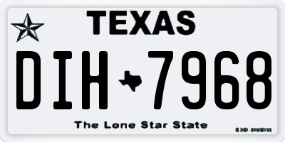 TX license plate DIH7968