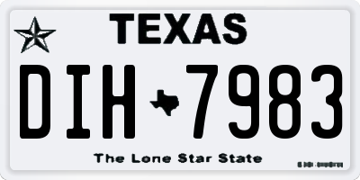 TX license plate DIH7983