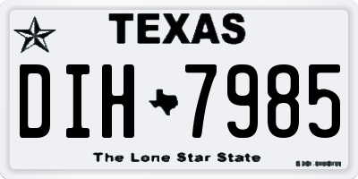 TX license plate DIH7985