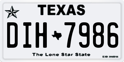 TX license plate DIH7986