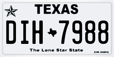 TX license plate DIH7988