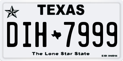 TX license plate DIH7999