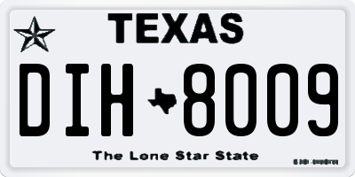TX license plate DIH8009