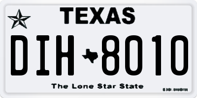 TX license plate DIH8010