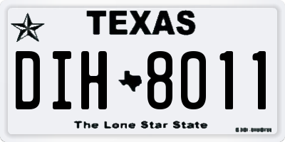 TX license plate DIH8011