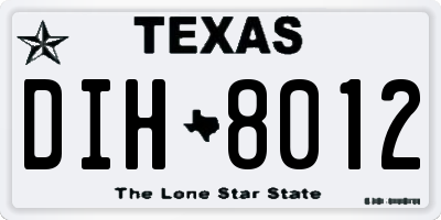 TX license plate DIH8012