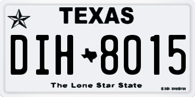 TX license plate DIH8015