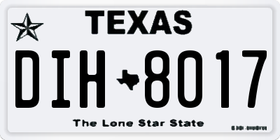 TX license plate DIH8017