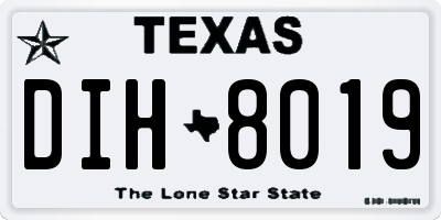 TX license plate DIH8019