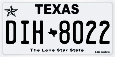 TX license plate DIH8022
