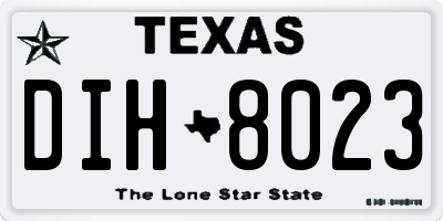 TX license plate DIH8023