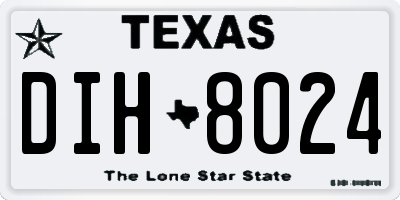 TX license plate DIH8024