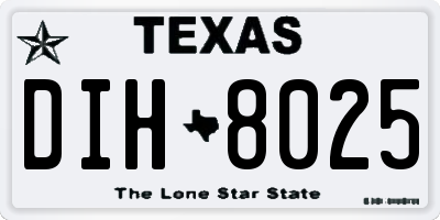 TX license plate DIH8025