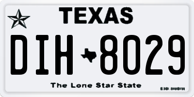 TX license plate DIH8029