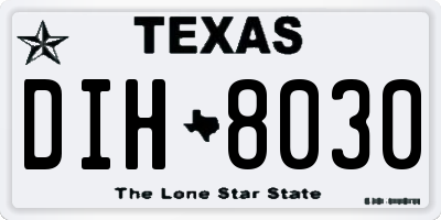 TX license plate DIH8030