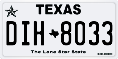 TX license plate DIH8033