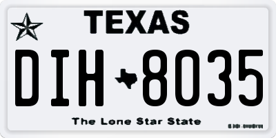 TX license plate DIH8035