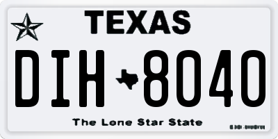 TX license plate DIH8040