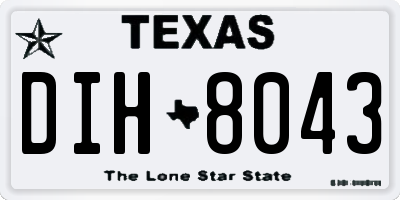 TX license plate DIH8043