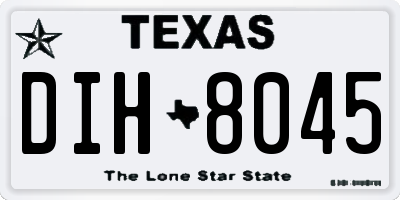 TX license plate DIH8045