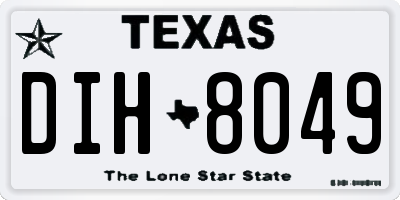 TX license plate DIH8049