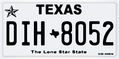 TX license plate DIH8052