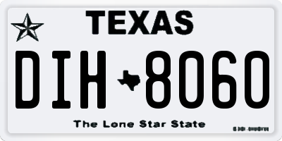 TX license plate DIH8060