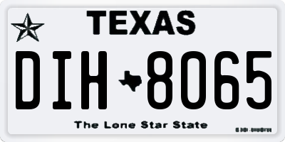 TX license plate DIH8065