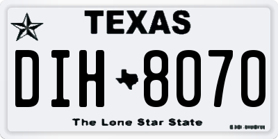 TX license plate DIH8070