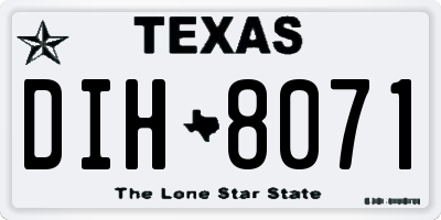 TX license plate DIH8071