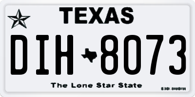 TX license plate DIH8073