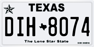 TX license plate DIH8074