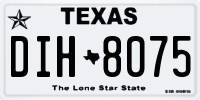 TX license plate DIH8075