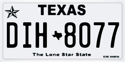 TX license plate DIH8077