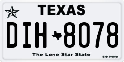 TX license plate DIH8078