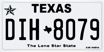 TX license plate DIH8079