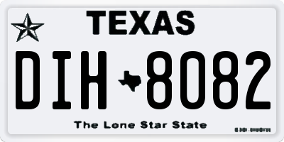 TX license plate DIH8082