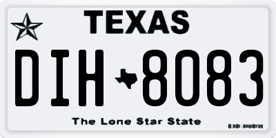 TX license plate DIH8083