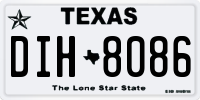 TX license plate DIH8086