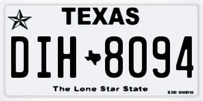 TX license plate DIH8094